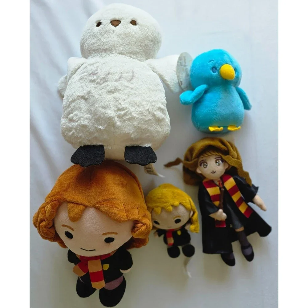 Harry Potter Plush Doll Lot 5 Hermione Hedwig Ravenclaw Raven Wizarding World